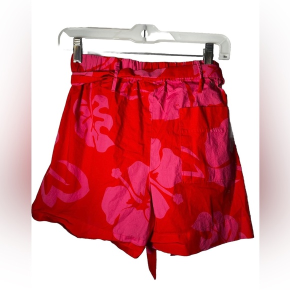 STAUD Sage Hibiscus-Print Cotton-Blend Poplin Shorts Size 2 - Picture 9 of 9